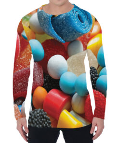 Yummy Gummy Print Men's Long Sleeve T-Shirt