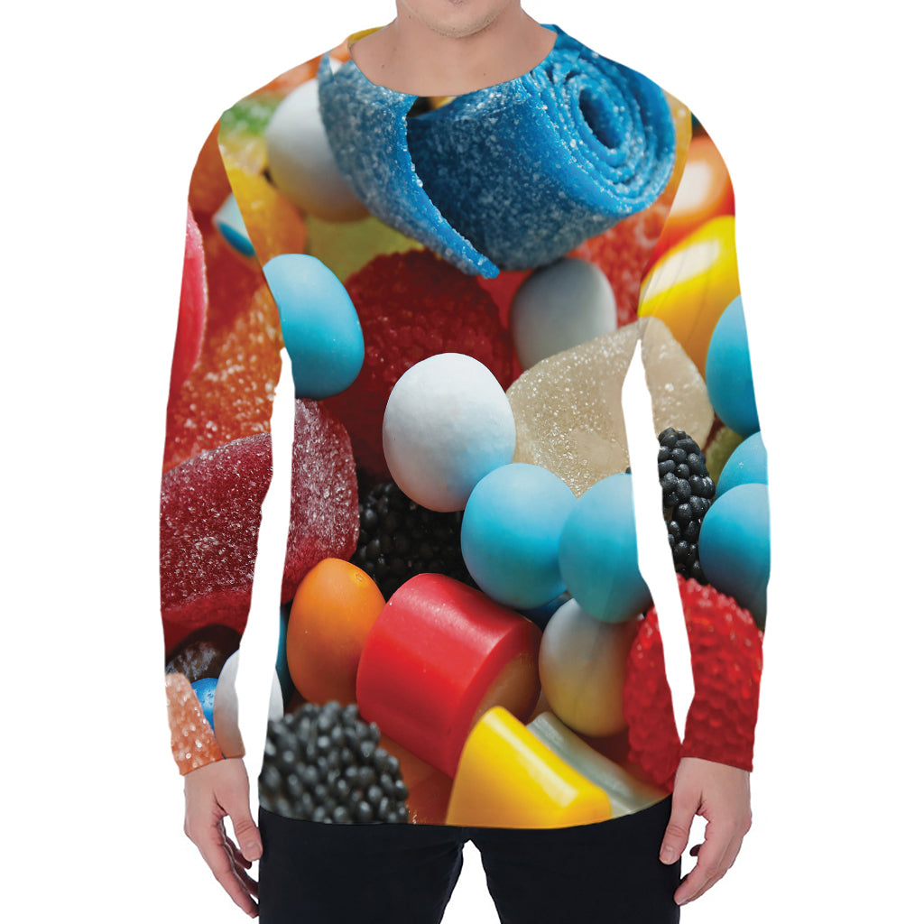 Yummy Gummy Print Men's Long Sleeve T-Shirt Yummy Gummy Print Men's Long Sleeve T-Shirt