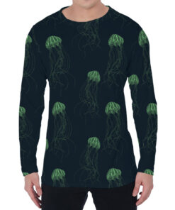 Zentangle Jellyfish Pattern Print Men's Long Sleeve T-Shirt