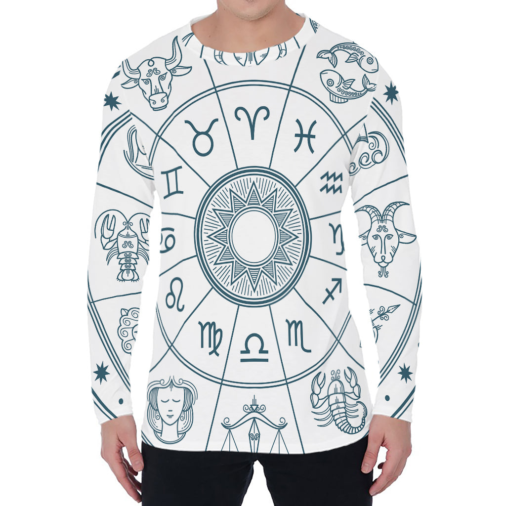 Zodiac Astrology Signs Print Men's Long Sleeve T-Shirt Zodiac Astrology Signs Print Men's Long Sleeve T-Shirt