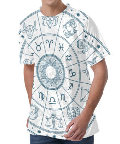 Zodiac Astrology Signs Print Men's Velvet T-Shirt