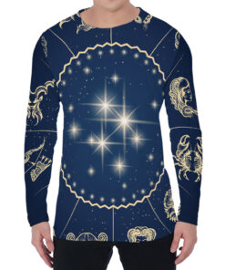 Zodiac Astrology Symbols Print Men's Long Sleeve T-Shirt