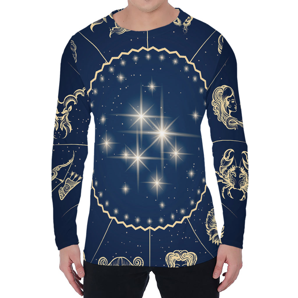 Zodiac Astrology Symbols Print Men's Long Sleeve T-Shirt Zodiac Astrology Symbols Print Men's Long Sleeve T-Shirt