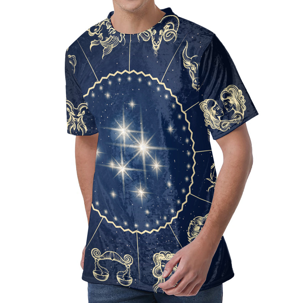 Zodiac Astrology Symbols Print Men's Velvet T-Shirt Zodiac Astrology Symbols Print Men's Velvet T-Shirt