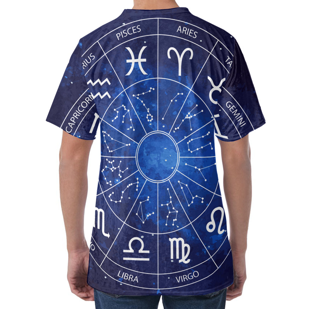Zodiac Signs Wheel Print Men's Velvet T-Shirt Zodiac Signs Wheel Print Men's Velvet T-Shirt