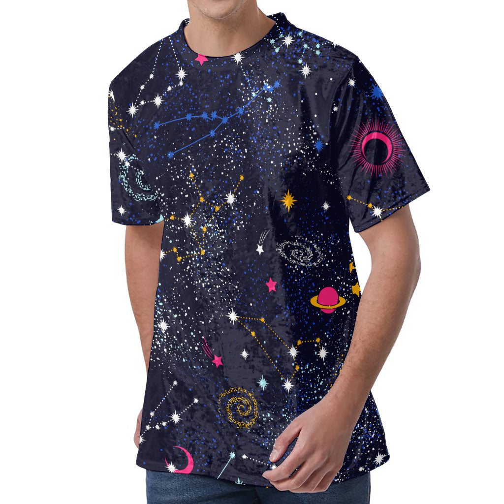 Zodiac Star Signs Galaxy Space Print Men's Velvet T-Shirt Zodiac Star Signs Galaxy Space Print Men's Velvet T-Shirt