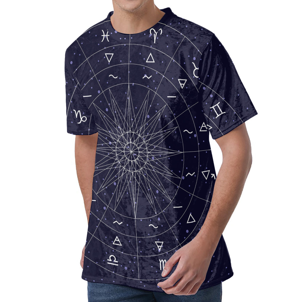Zodiac Symbols Circle Print Men's Velvet T-Shirt Zodiac Symbols Circle Print Men's Velvet T-Shirt