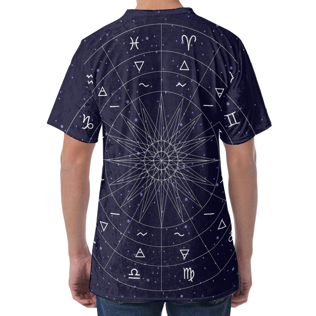 Zodiac Symbols Circle Print Men's Velvet T-Shirt Zodiac Symbols Circle Print Men's Velvet T-Shirt