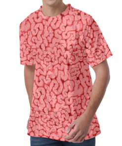 Zombie Brain Print Men's Velvet T-Shirt