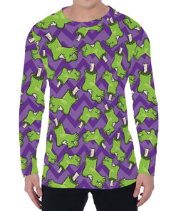 Zombie Foot Pattern Print Men's Long Sleeve T-Shirt