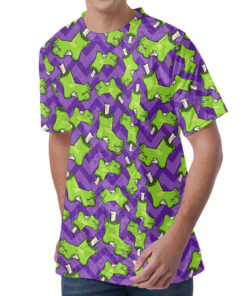 Zombie Foot Pattern Print Men's Velvet T-Shirt